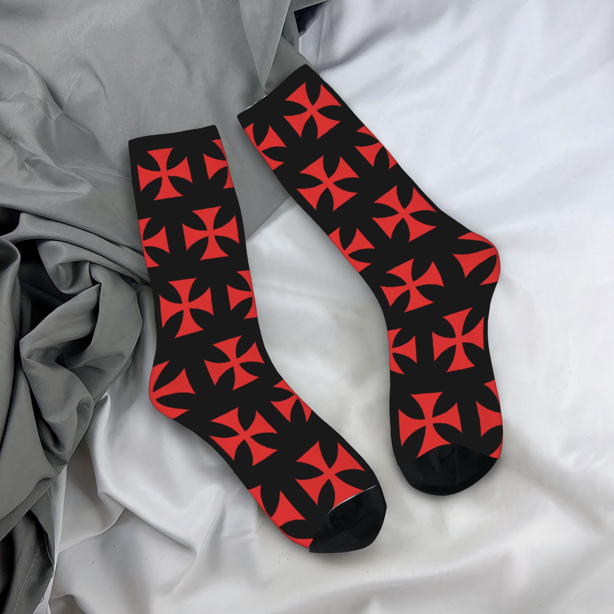 Custom Red Templar Cross Knigh - Dress Sock Men 评论和价格