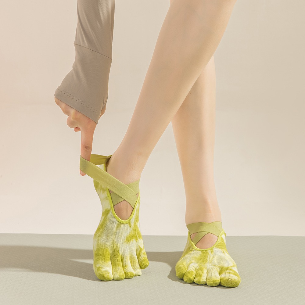 Tie-Dye Women's Five Finger Gr - Grip Sock Yoga 评论和价格