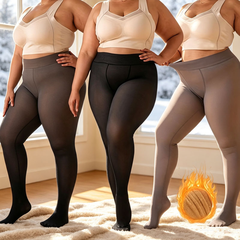1-2Pairs Opaque Plus Size Flee - Tights Pantyhose Sheer 评论和价格