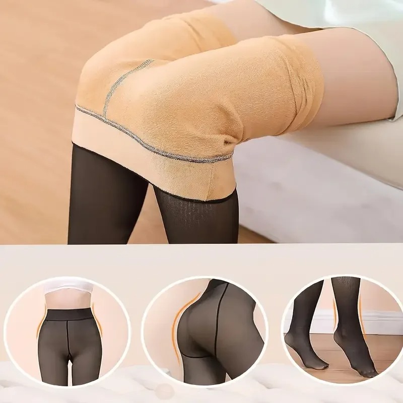 1-2Pairs Opaque Plus Size Flee - Tights Pantyhose Sheer 评论和价格