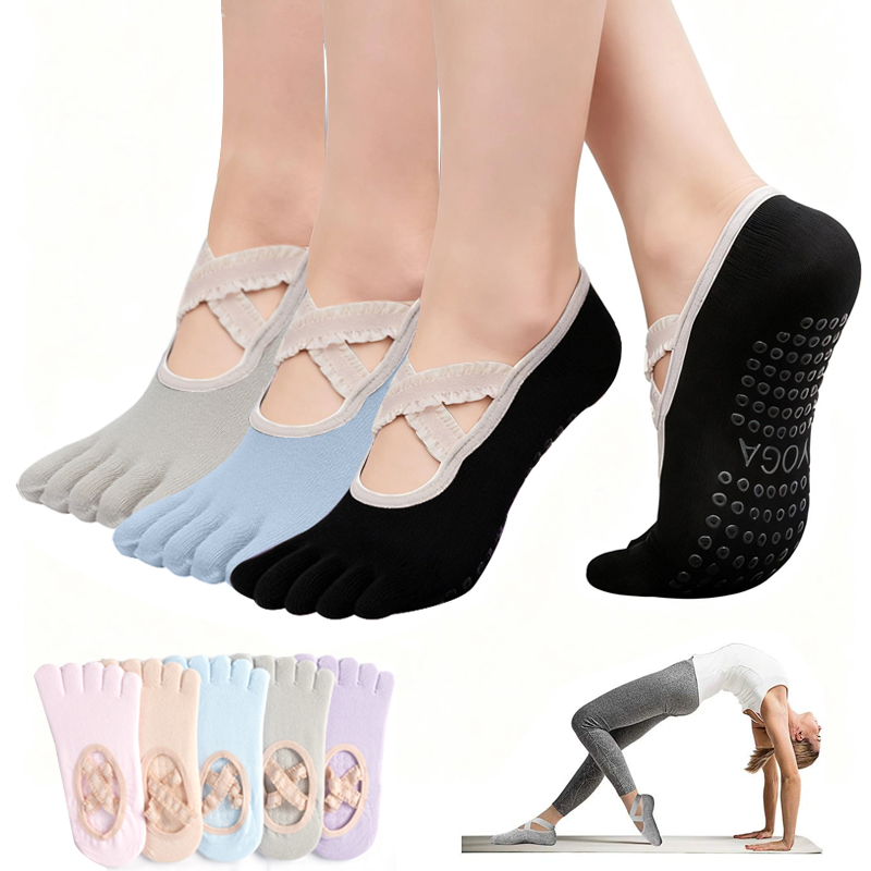 Ladies Non-Slip Pilates Socks  - Grip Sock Yoga 评论和价格