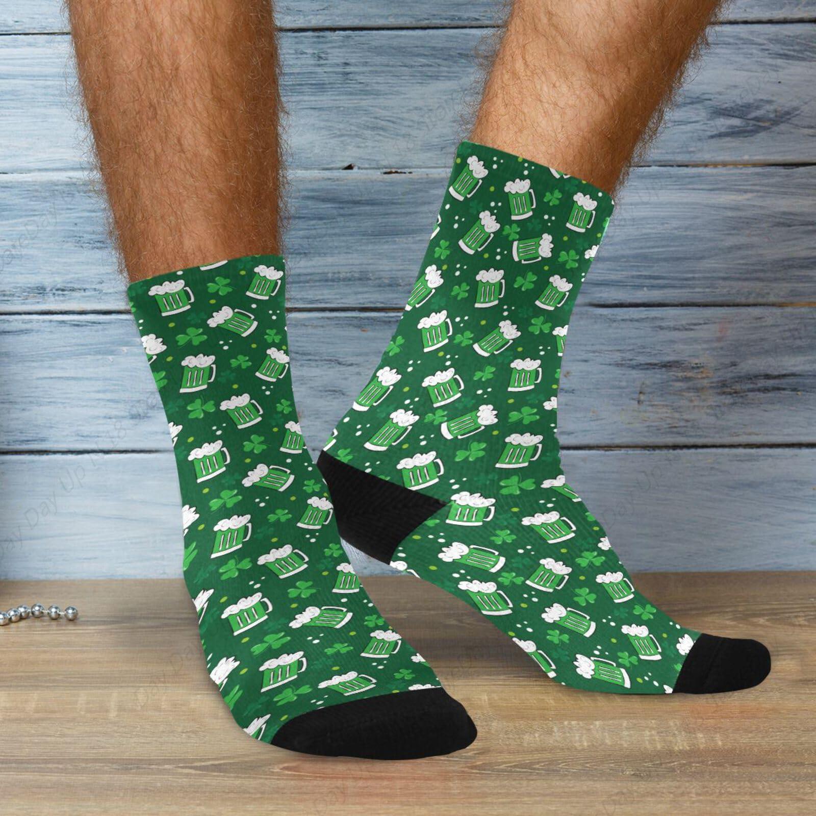 Green Clover Leaf Beer St. Pat - Cotton Crew Sock Pack 评论和价格