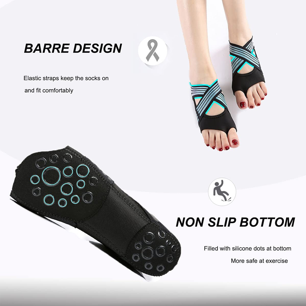 1Pair Women Non-Slip Toeless G - Grip Sock Yoga 评论和价格