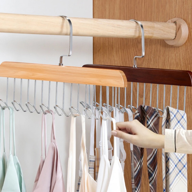 Solid Wood Eight-hook Hanger M - Sock Organizer Tray 评论和价格