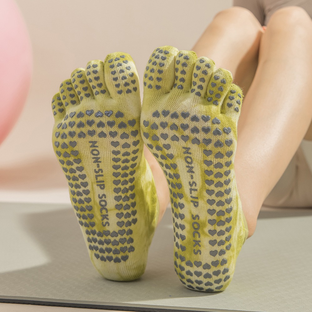 Women's Tie-Dye Five-Finger Gr - Grip Sock Yoga 评论和价格