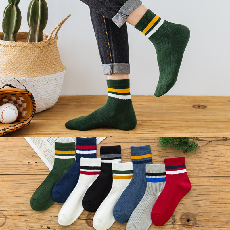 3 Pairs/Pack Cotton Mens Socks - Cotton Crew Sock Pack 评论和价格