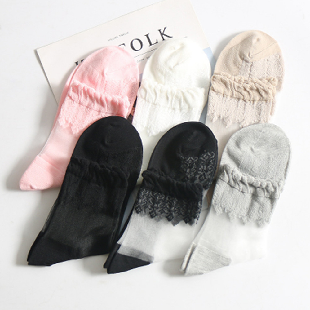 Woman Lace short sock thin soc - Invisibility Sock Loafer 评论和价格